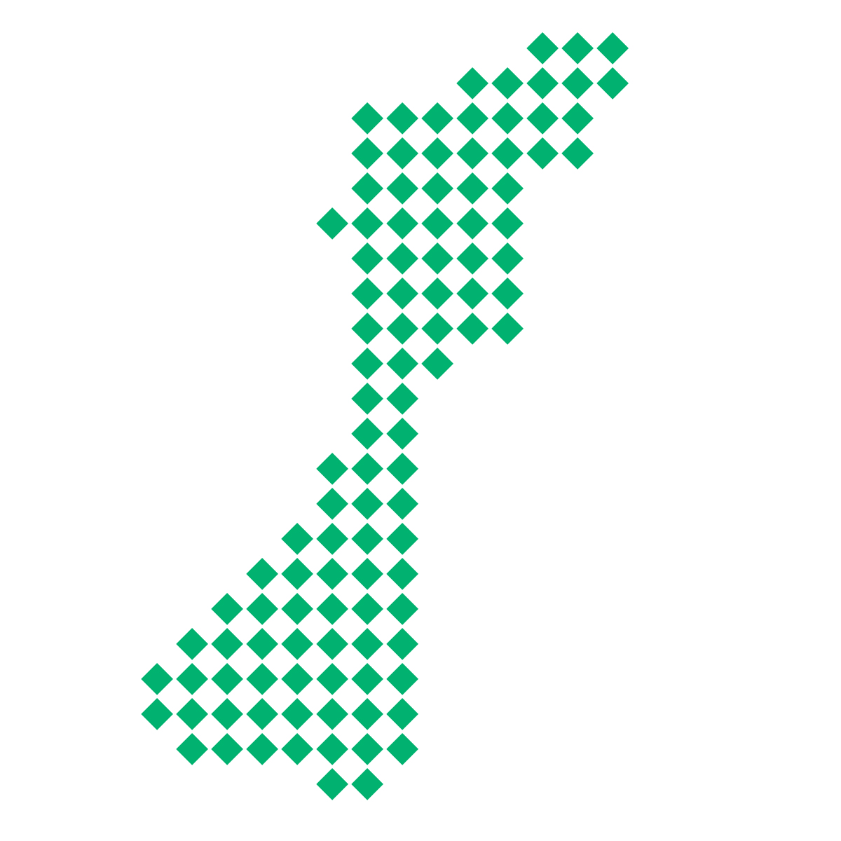 石川県の無料フリーイラスト｜ドット・四角4(緑)