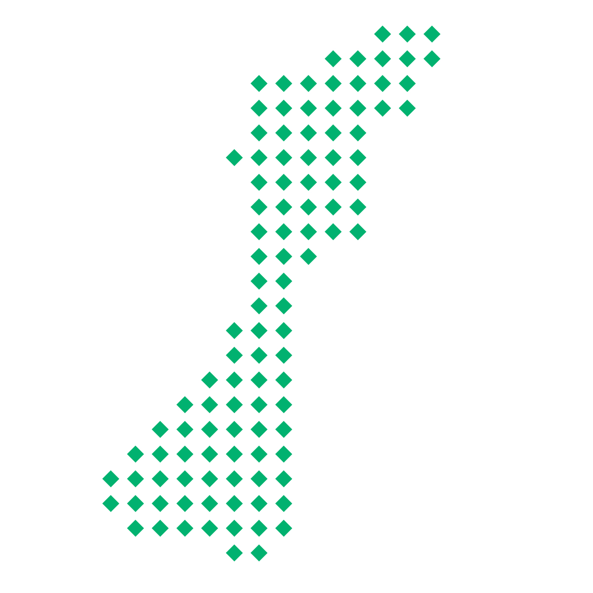 石川県の無料フリーイラスト｜ドット・四角5(緑)