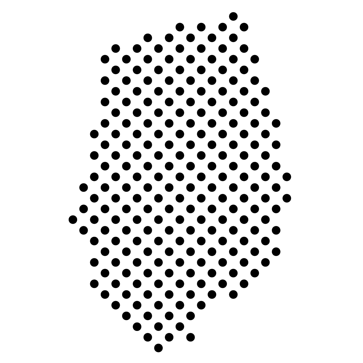 岩手県の無料フリーイラスト|ドット・丸4(黒)