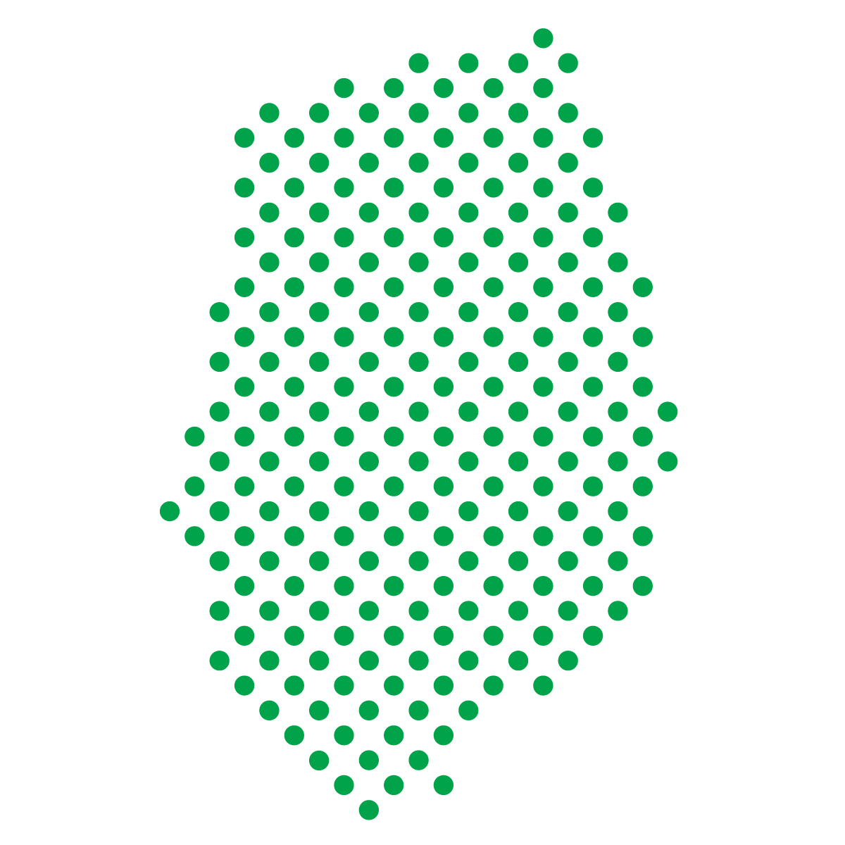 岩手県の無料フリーイラスト｜ドット・丸4(緑)