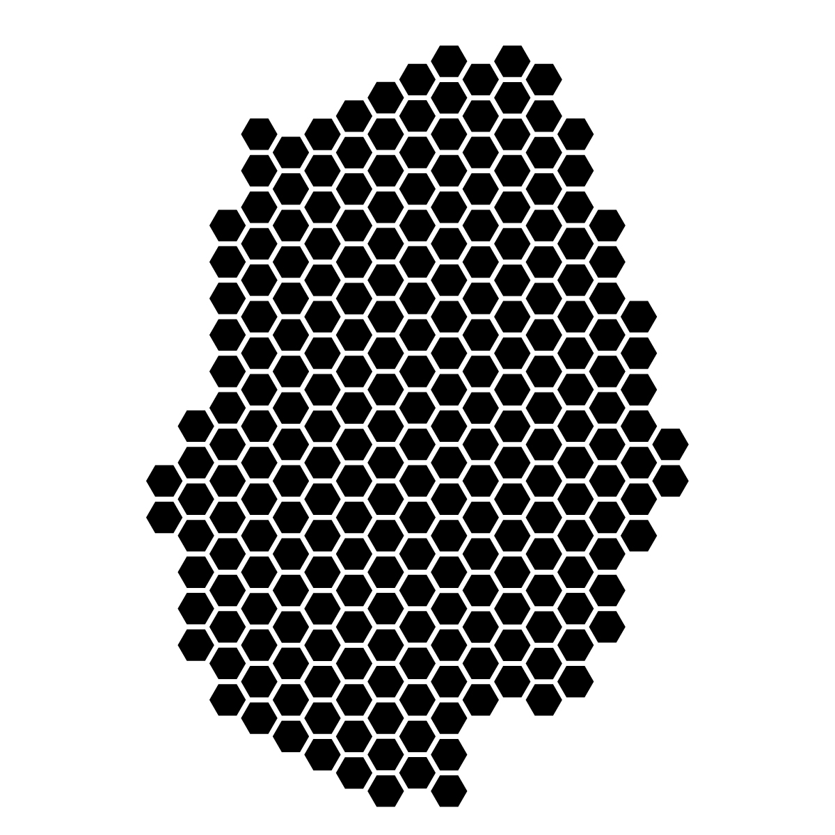 岩手県の無料フリーイラスト|ドット・六角(黒)