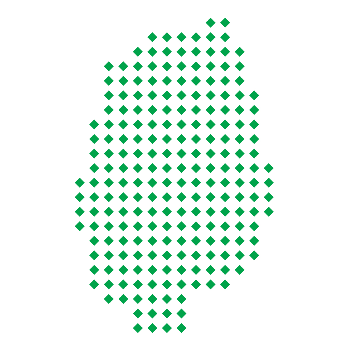 岩手県の無料フリーイラスト|ドット・四角5(緑)