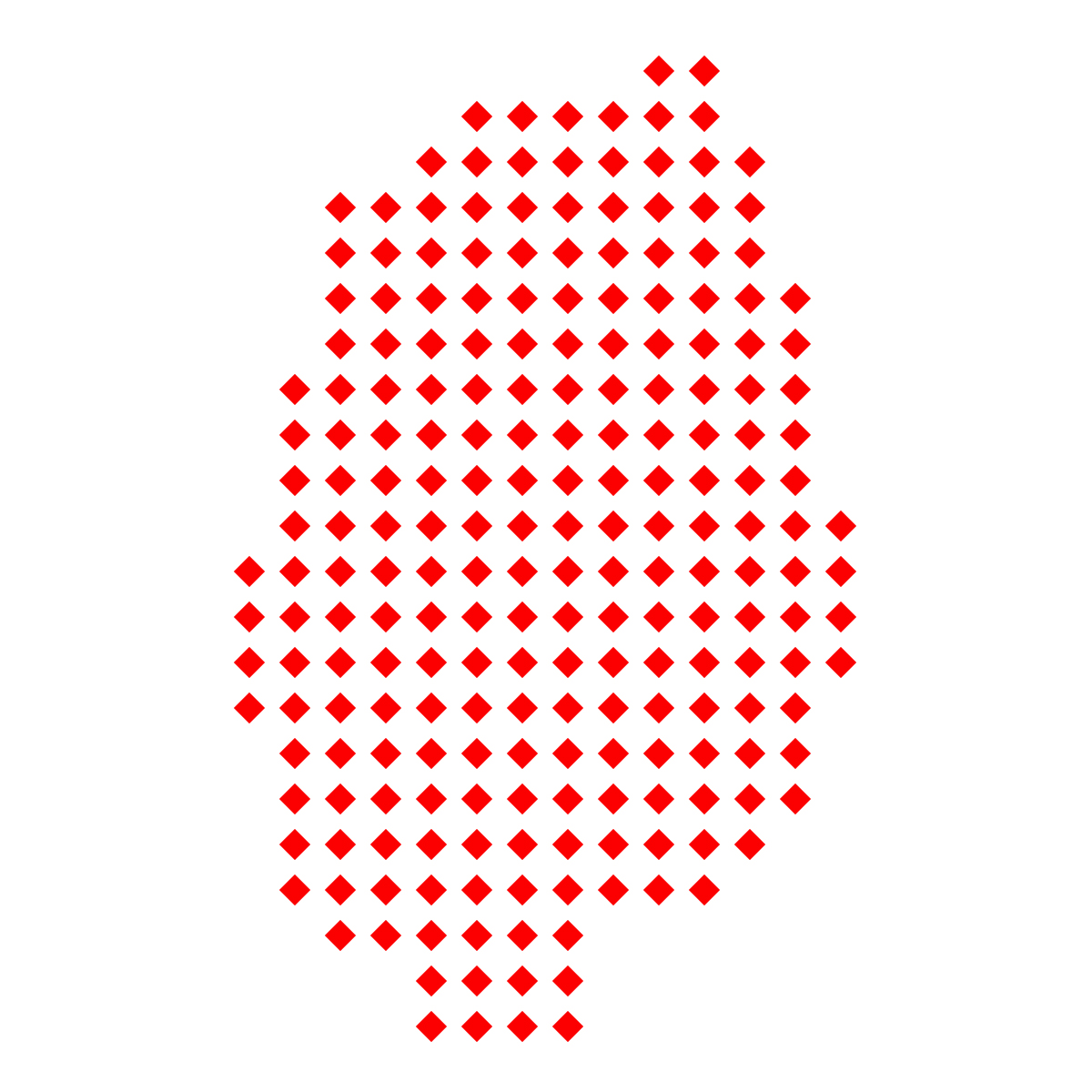 岩手県の無料フリーイラスト|ドット・四角5(赤)