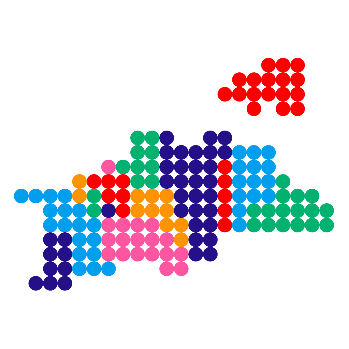 香川県の無料フリーイラスト|ドット・丸3(カラフル)