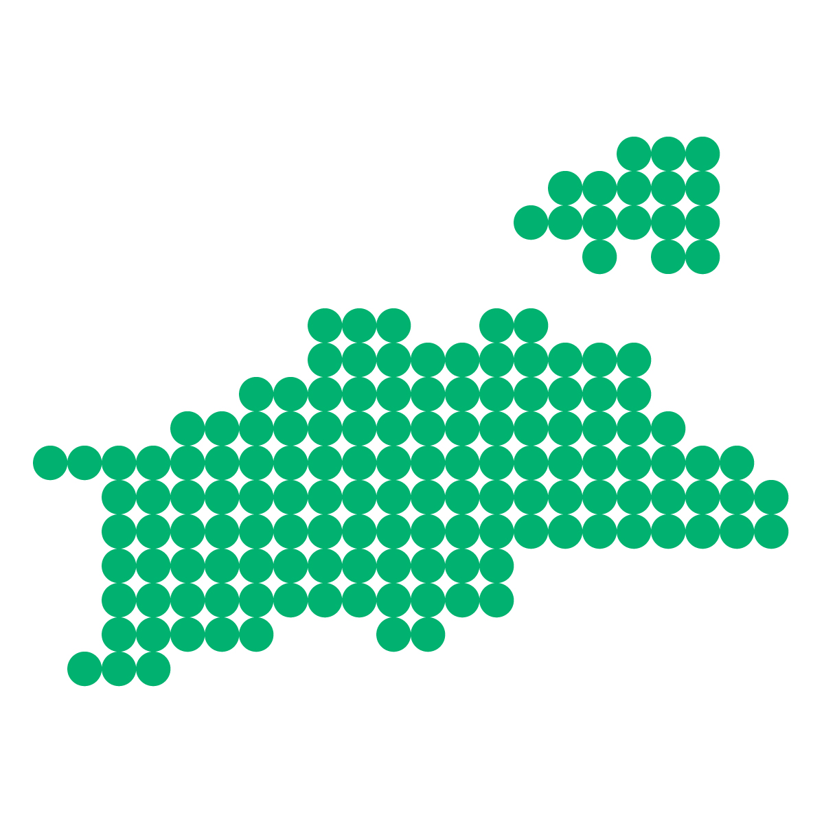 香川県の無料フリーイラスト｜ドット・丸3(緑)