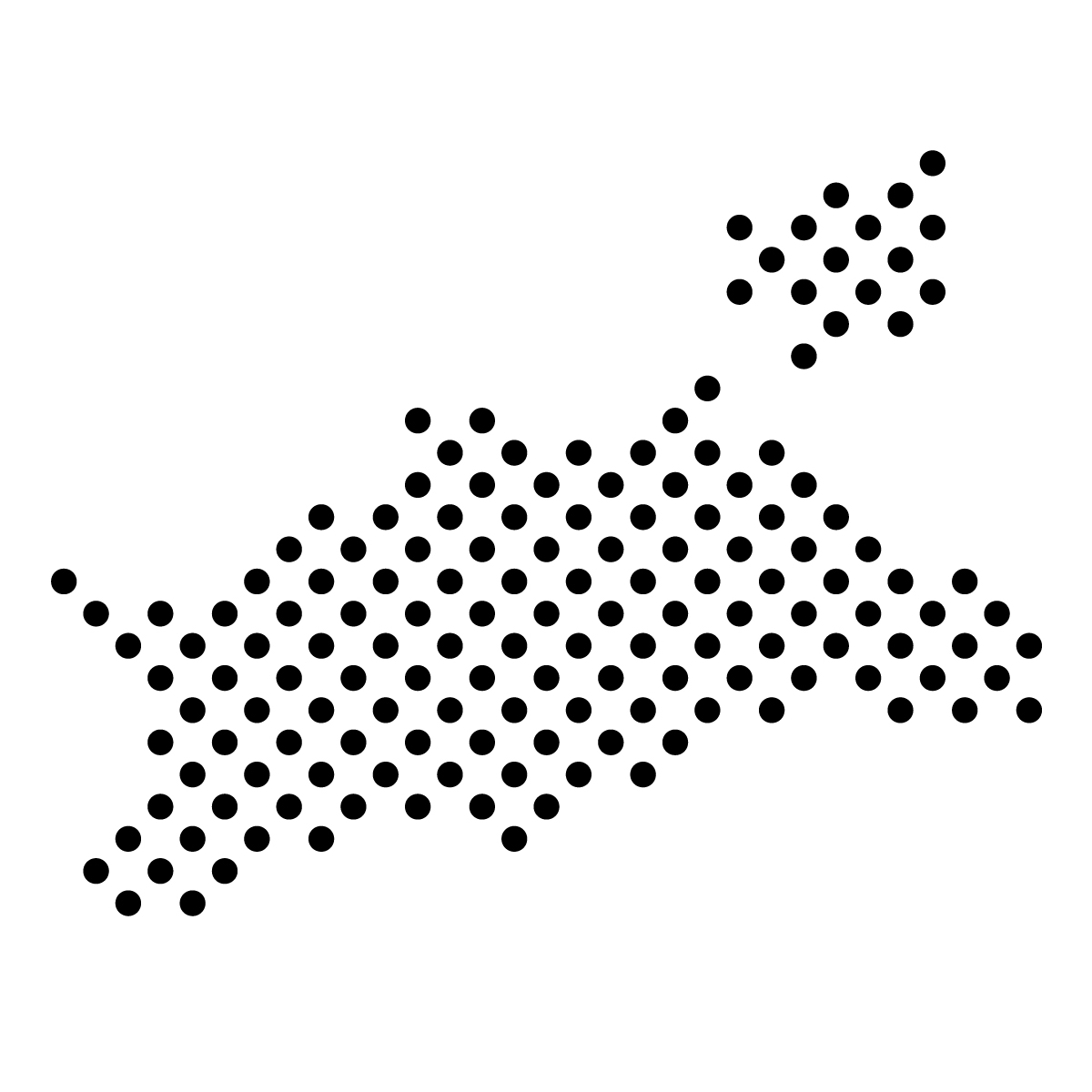 香川県の無料フリーイラスト｜ドット・丸4(黒)