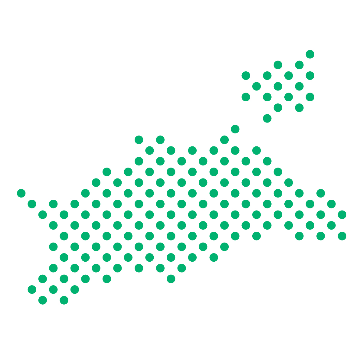 香川県の無料フリーイラスト|ドット・丸4(緑)