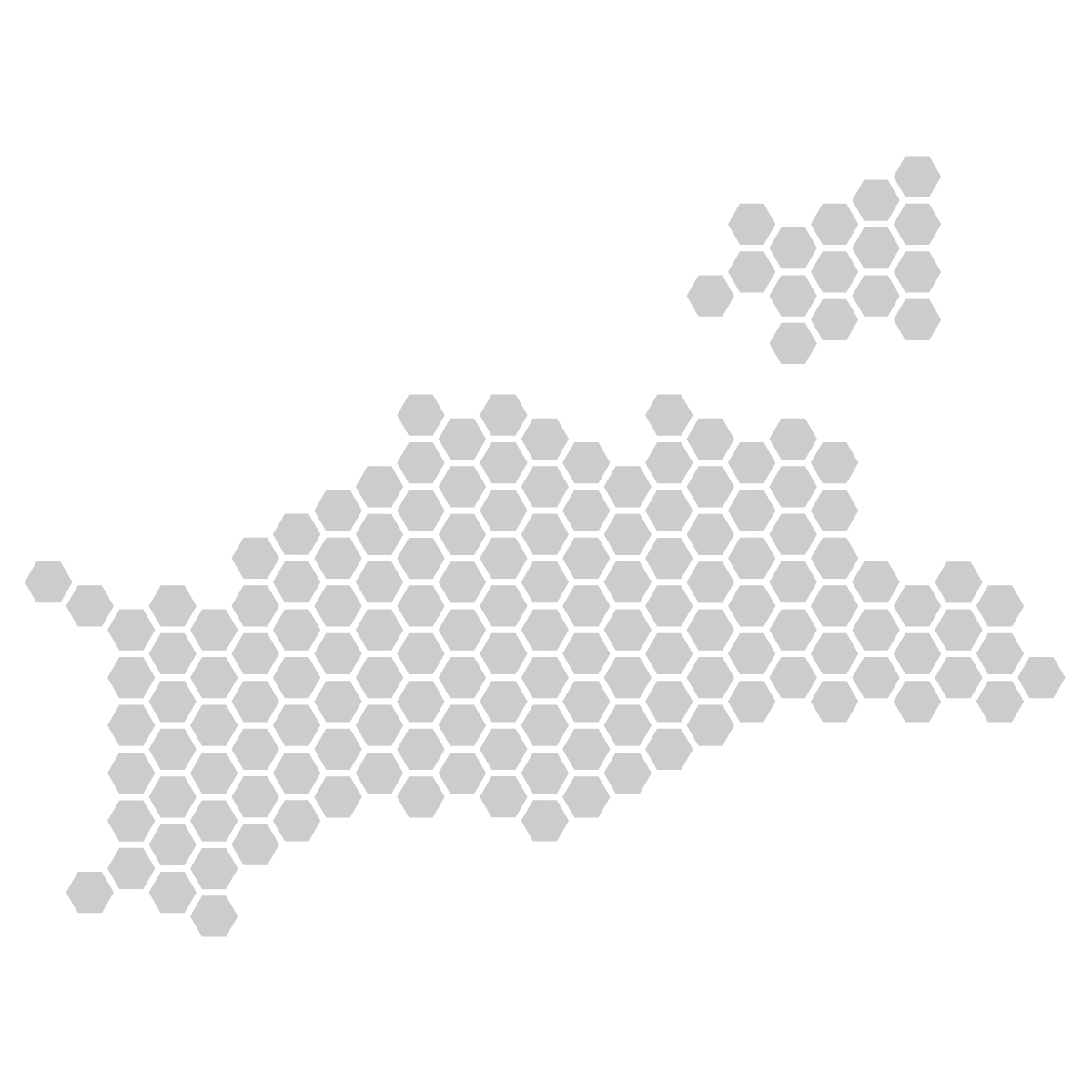 香川県の無料フリーイラスト|ドット・六角(グレー)