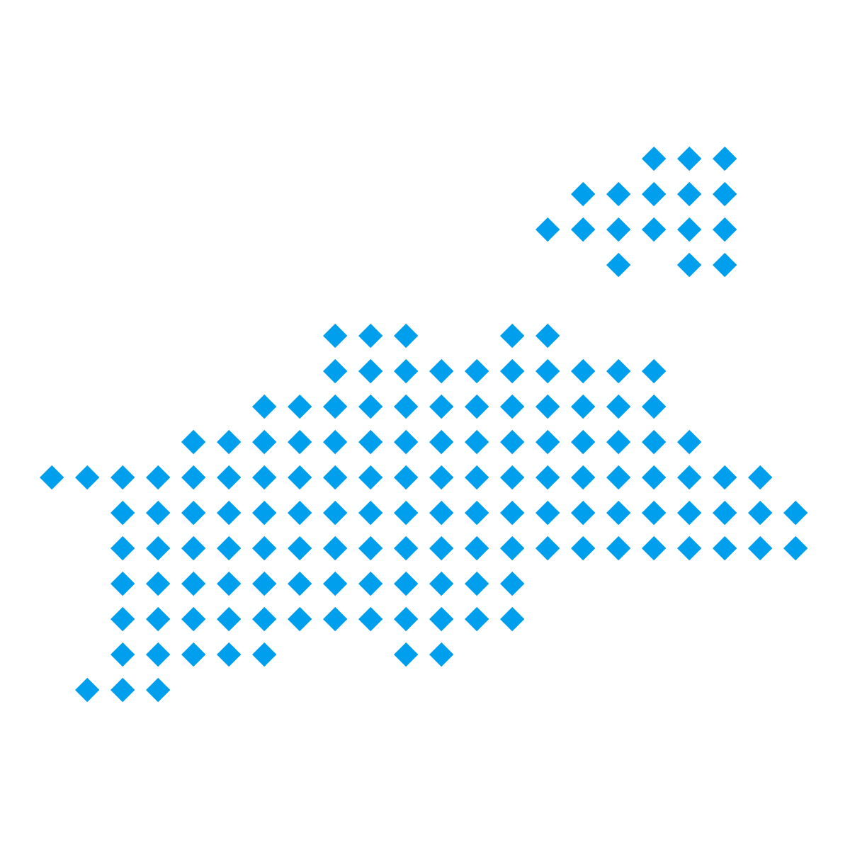 香川県の無料フリーイラスト|ドット・四角5(青)