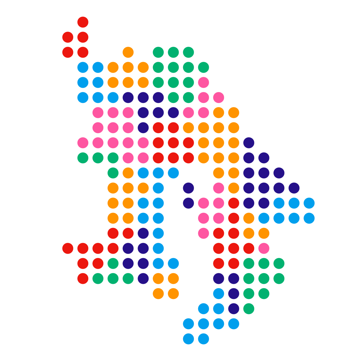 鹿児島県の無料フリーイラスト｜ドット・丸2(カラフル)