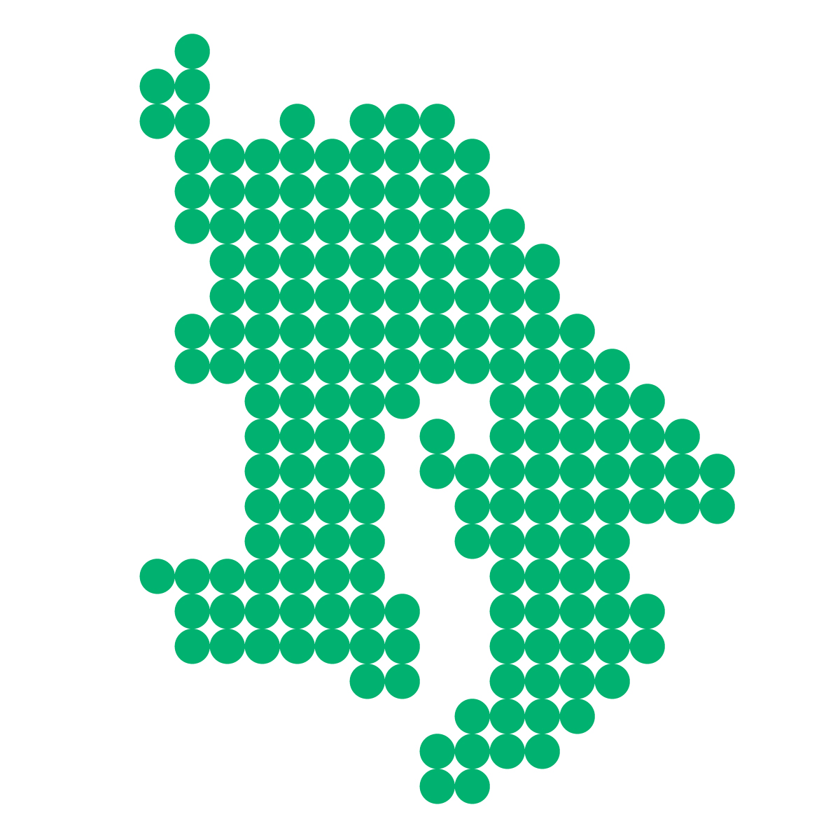 鹿児島県の無料フリーイラスト|ドット・丸3(緑)