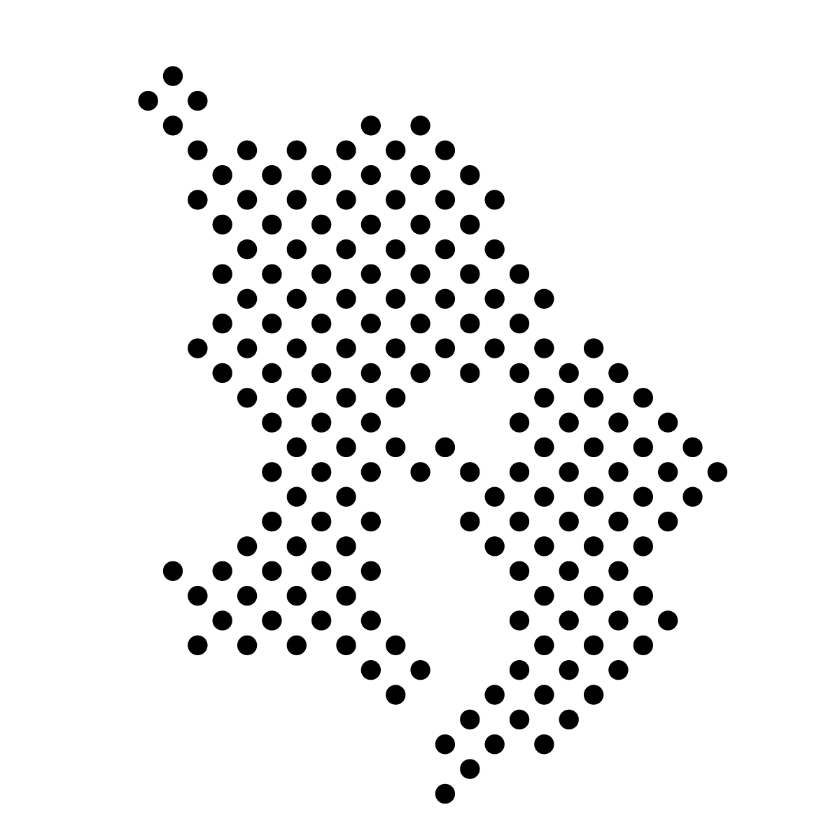 鹿児島県の無料フリーイラスト｜ドット・丸4(黒)