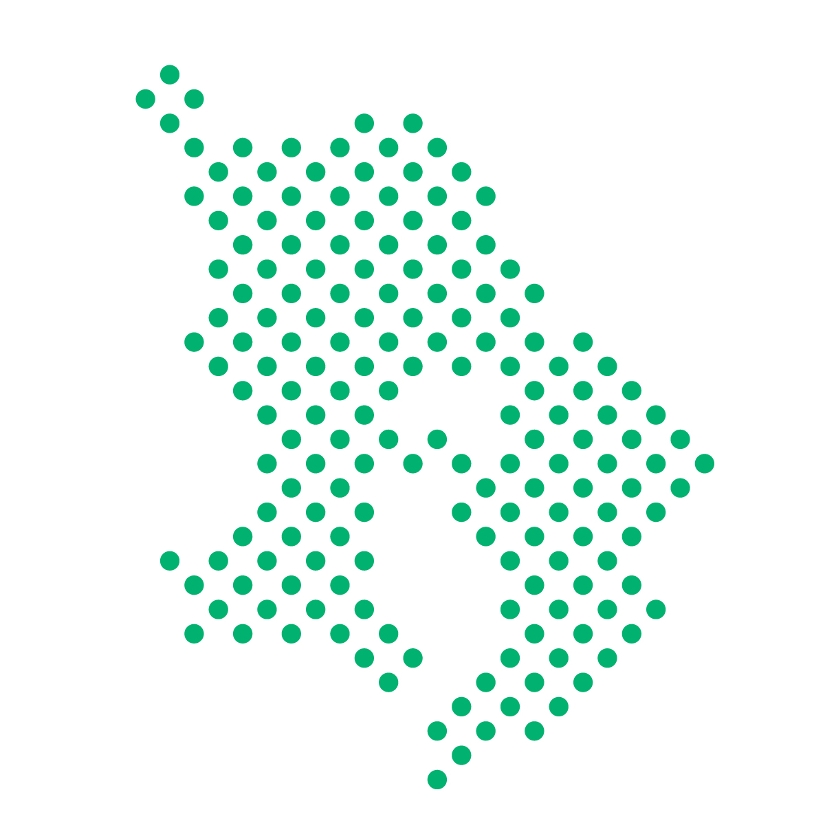 鹿児島県の無料フリーイラスト｜ドット・丸4(緑)