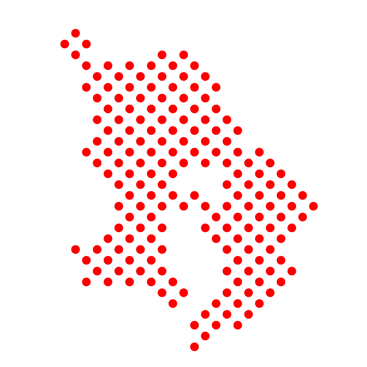 鹿児島県の無料フリーイラスト｜ドット・丸4(赤)