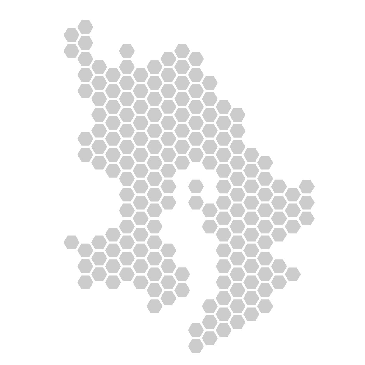 鹿児島県の無料フリーイラスト｜ドット・六角(グレー)