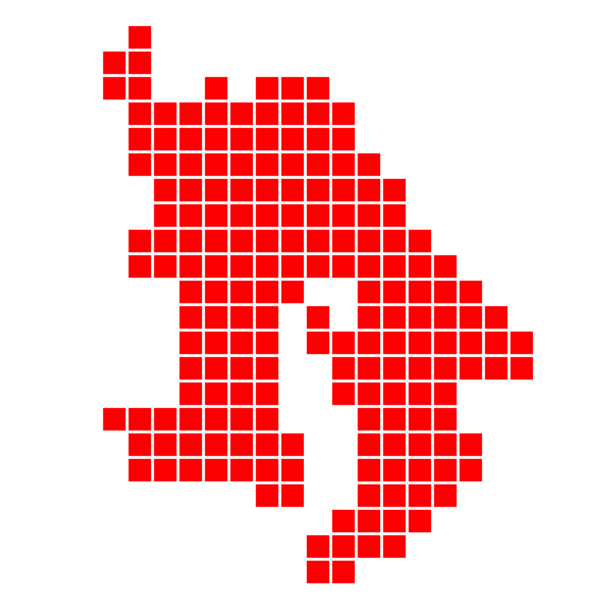 鹿児島県の無料フリーイラスト｜ドット・四角1(赤)