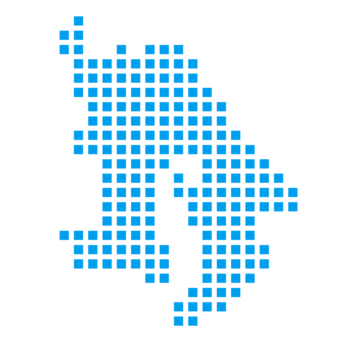 鹿児島県の無料フリーイラスト｜ドット・四角2(青)