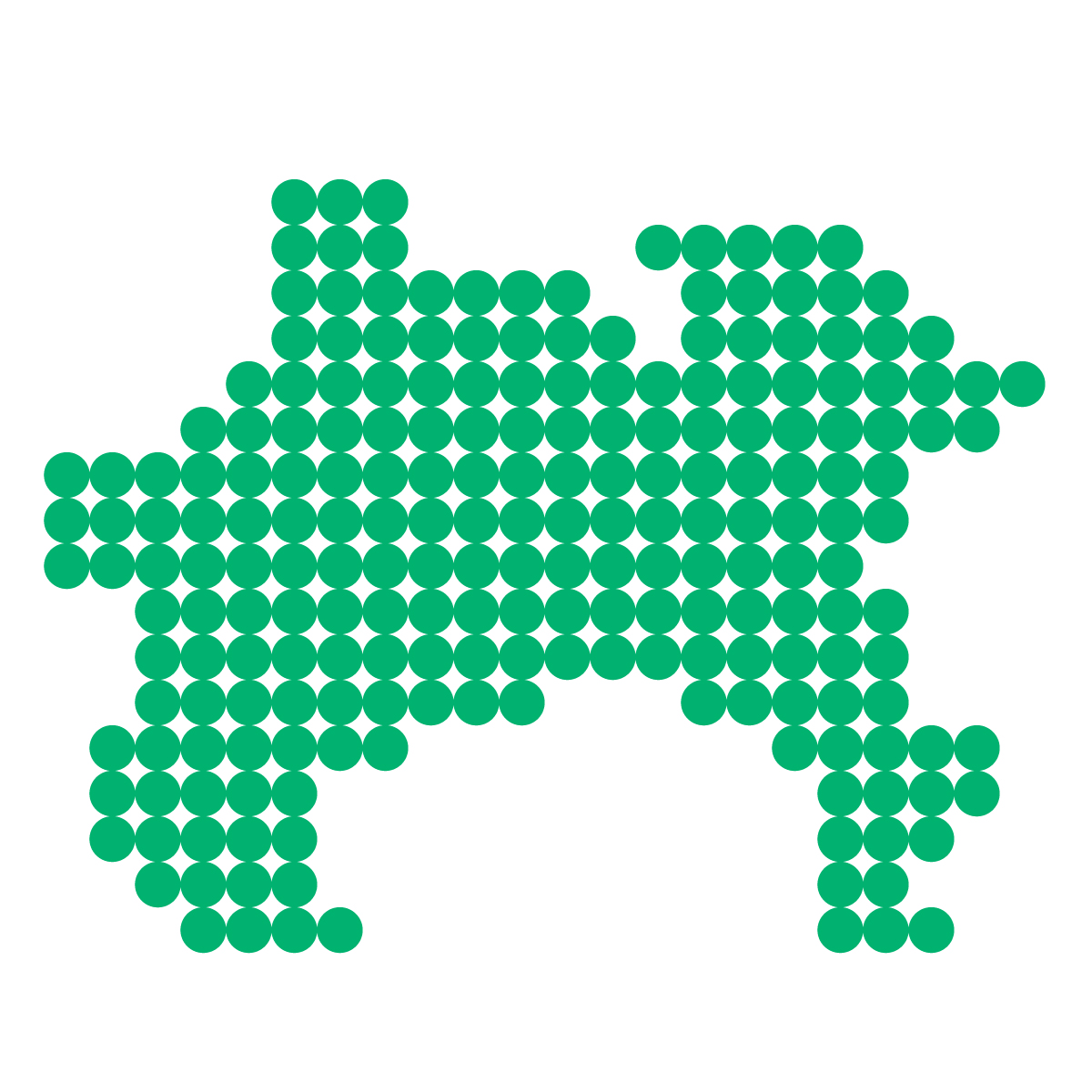 神奈川県の無料フリーイラスト｜ドット・丸3(緑)