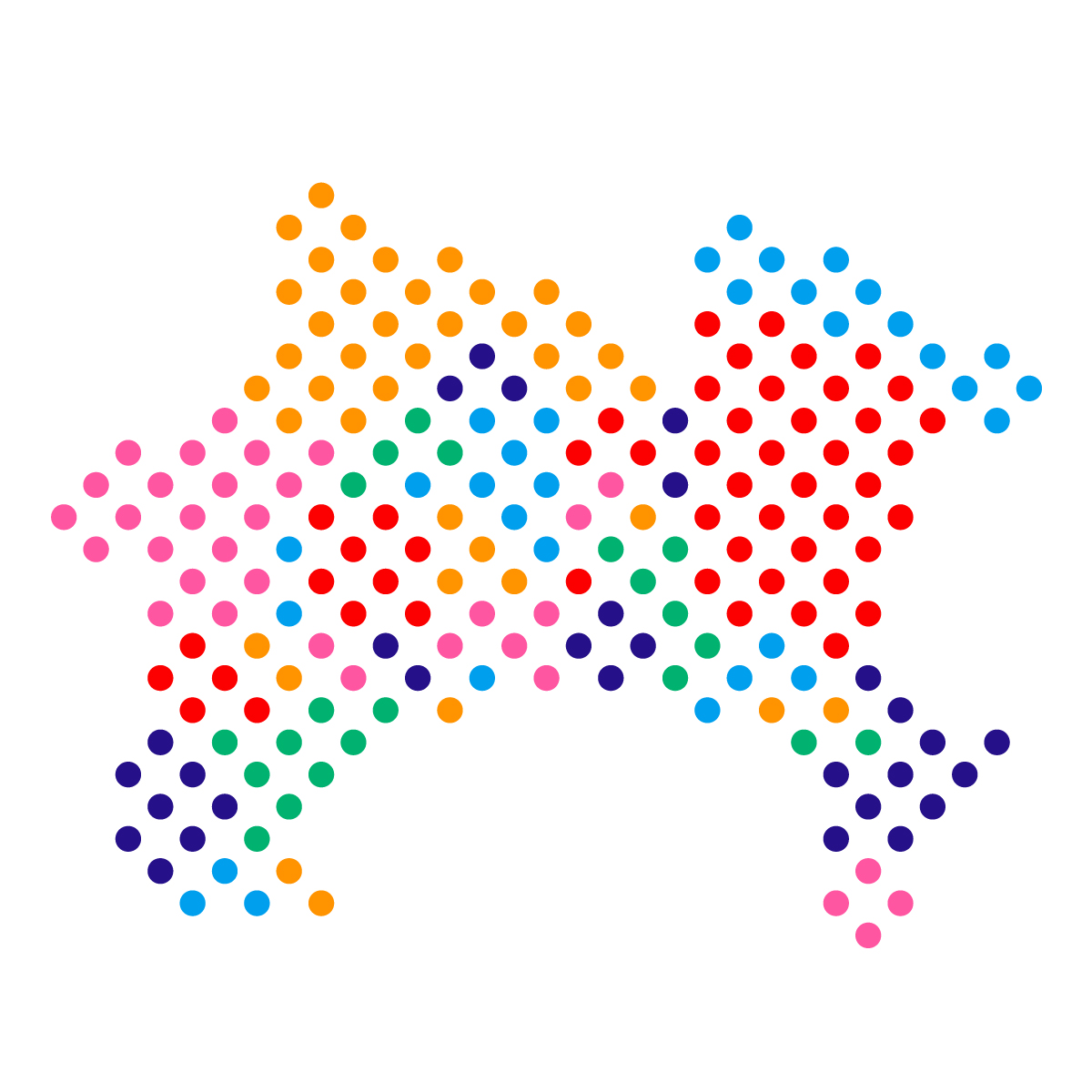 神奈川県の無料フリーイラスト｜ドット・丸4(カラフル)