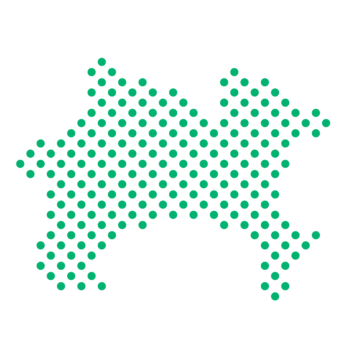 神奈川県の無料フリーイラスト｜ドット・丸4(緑)