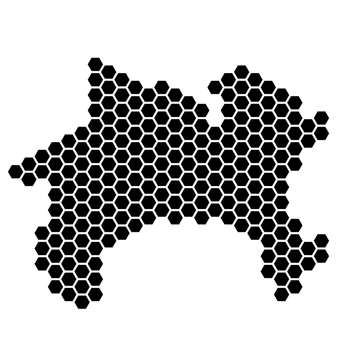 神奈川県の無料フリーイラスト|ドット・六角(黒)