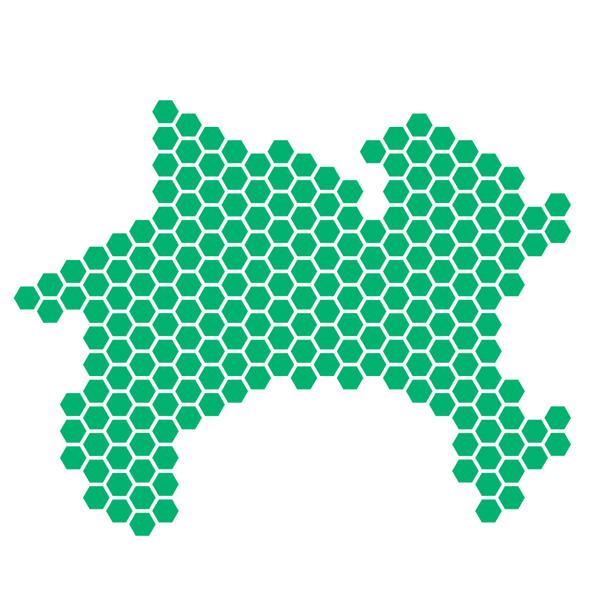 神奈川県の無料フリーイラスト｜ドット・六角(緑)