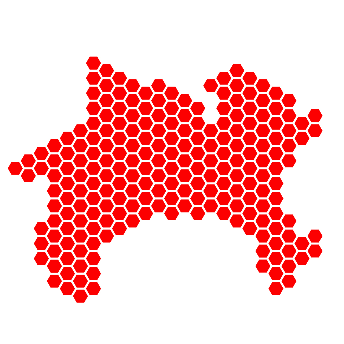 神奈川県の無料フリーイラスト｜ドット・六角(赤)