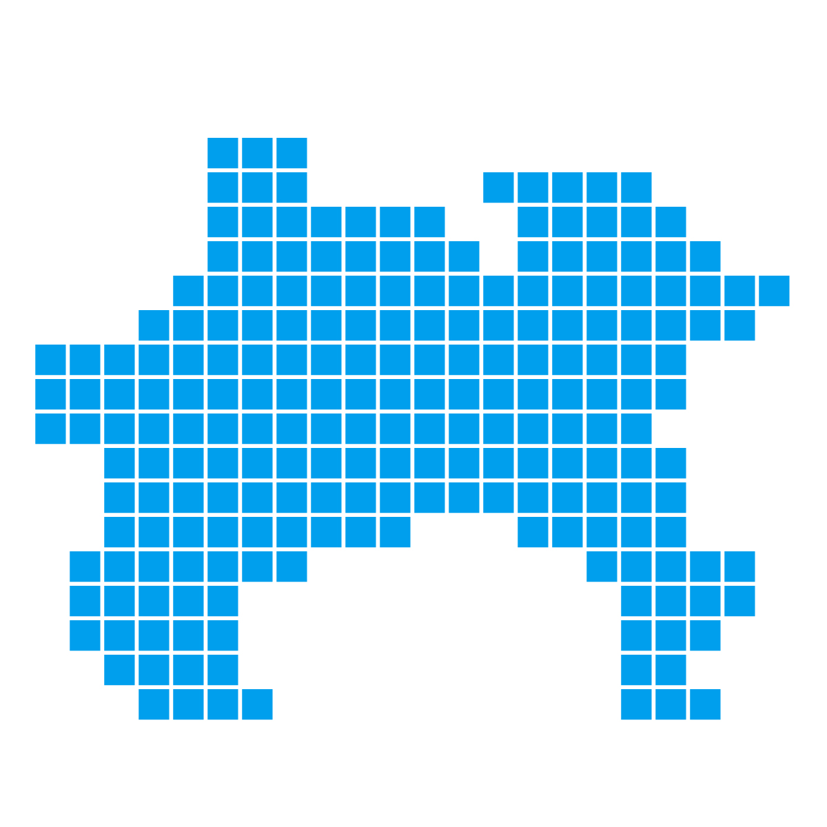 神奈川県の無料フリーイラスト|ドット・四角1(青)