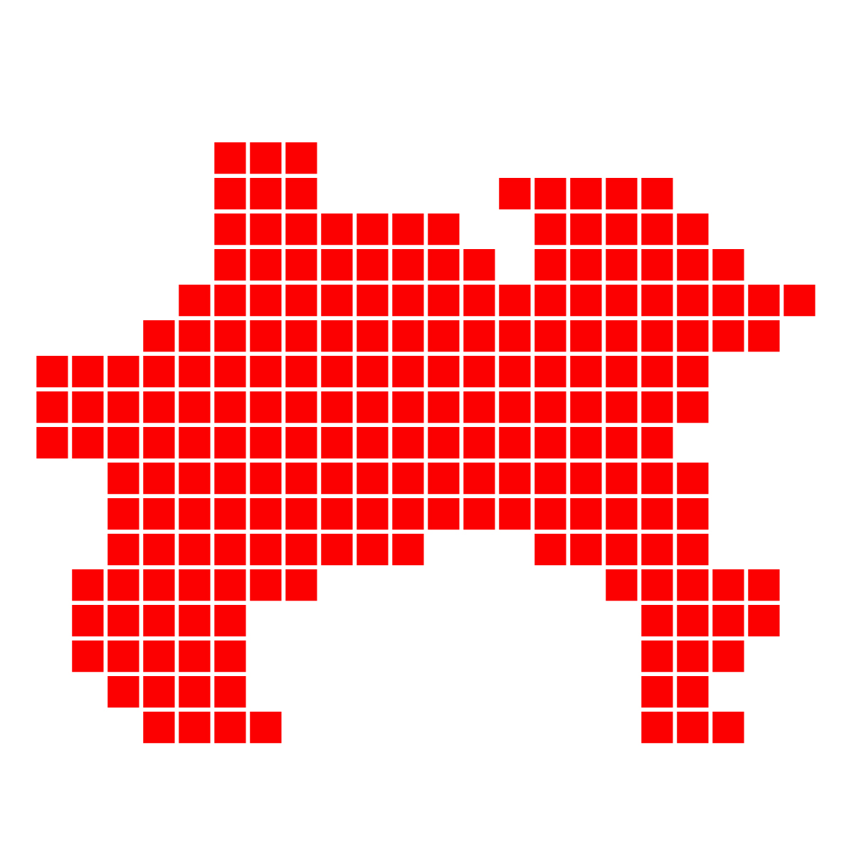 神奈川県の無料フリーイラスト|ドット・四角1(赤)