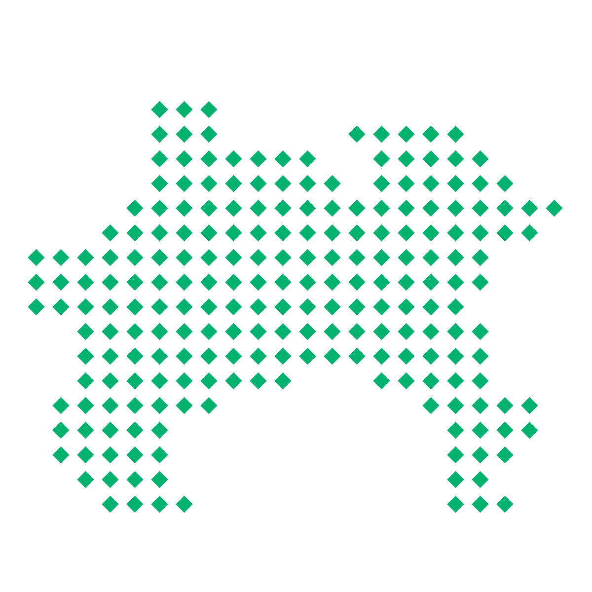 神奈川県の無料フリーイラスト|ドット・四角5(緑)