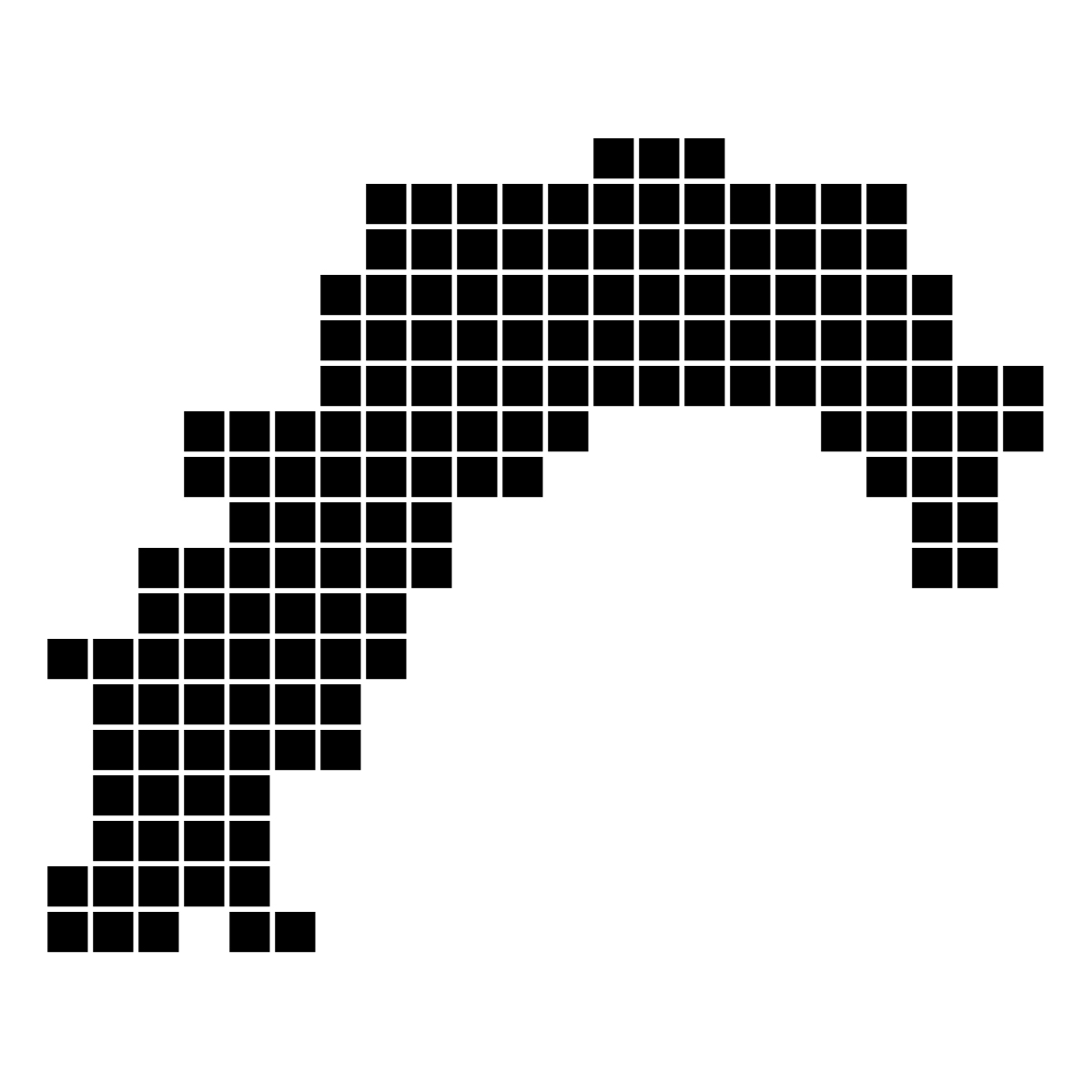 高知県の無料フリーイラスト｜ドット・四角1(黒)