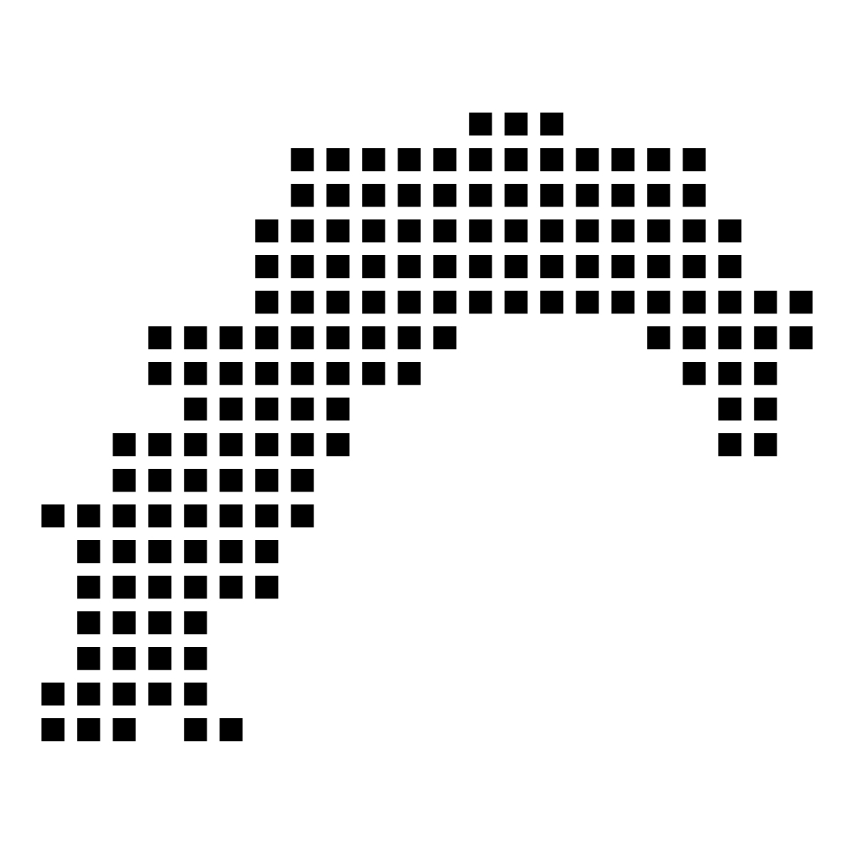 高知県の無料フリーイラスト｜ドット・四角2(黒)