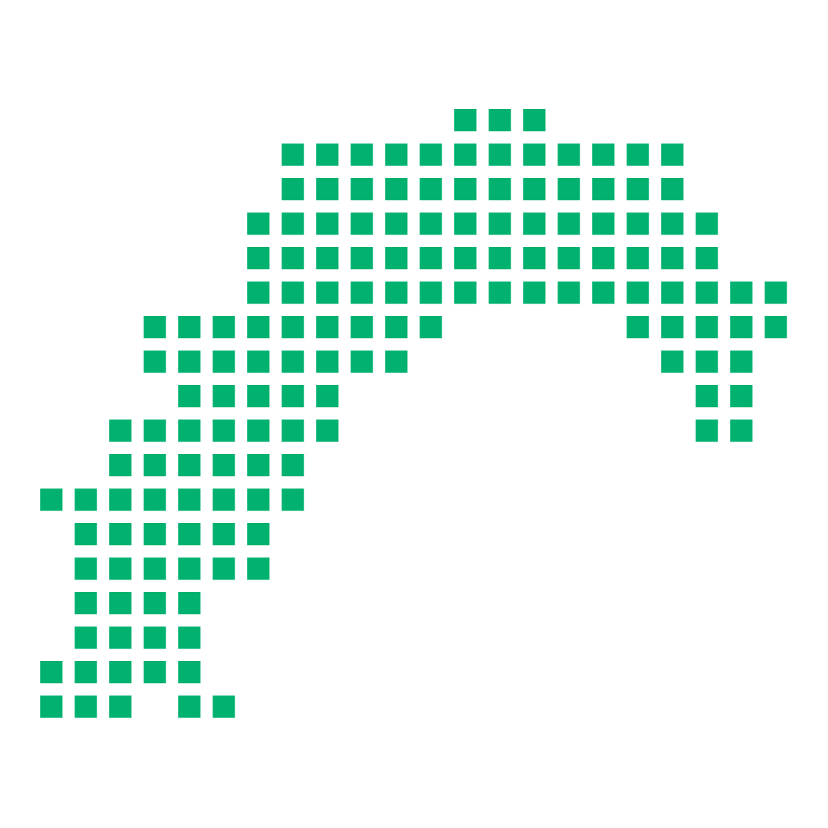 高知県の無料フリーイラスト|ドット・四角2(緑)