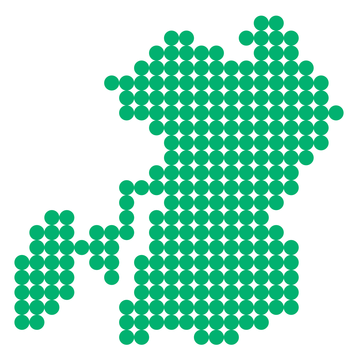 熊本県の無料フリーイラスト｜ドット・丸3(緑)