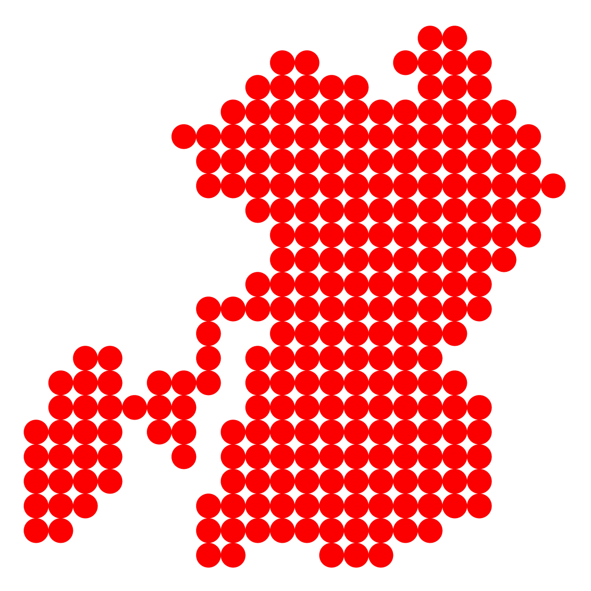 熊本県の無料フリーイラスト｜ドット・丸3(赤)