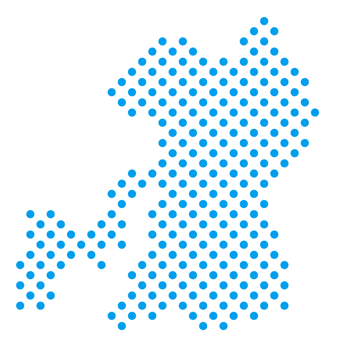 熊本県の無料フリーイラスト｜ドット・丸4(青)