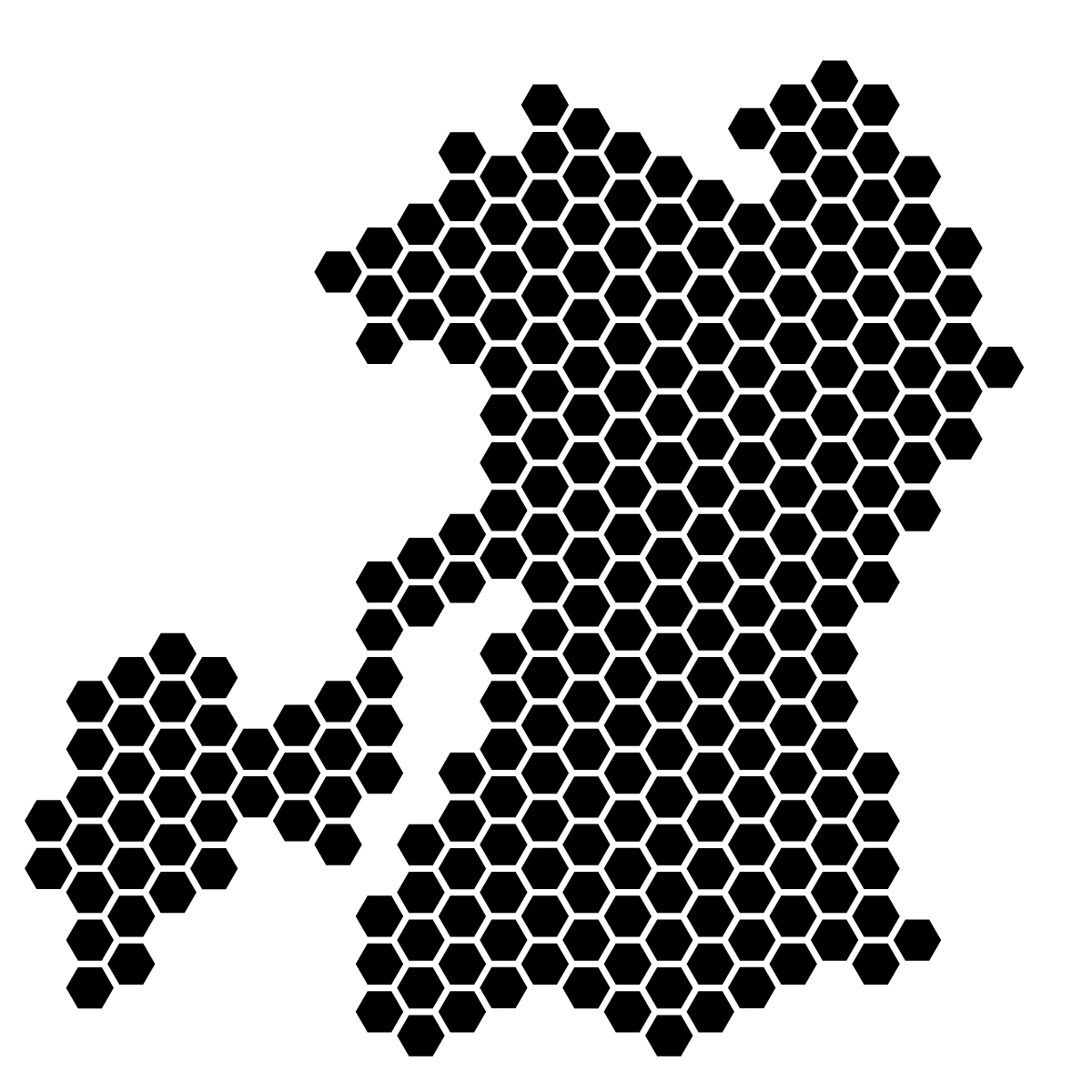 熊本県の無料フリーイラスト｜ドット・六角(黒)