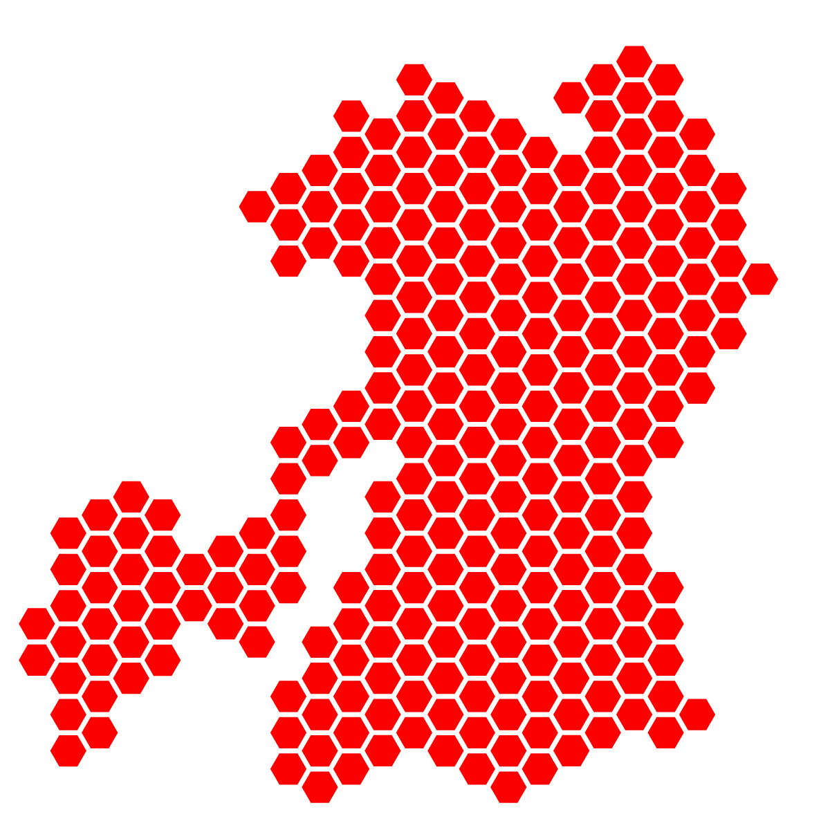 熊本県の無料フリーイラスト｜ドット・六角(赤)