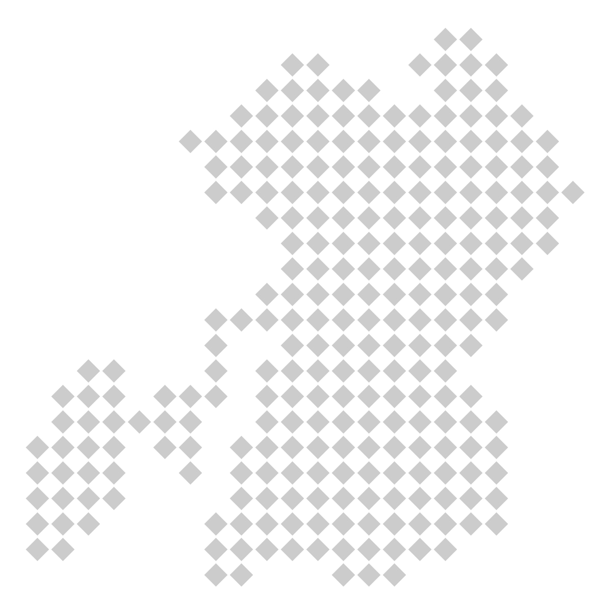 熊本県の無料フリーイラスト|ドット・四角4(グレー)