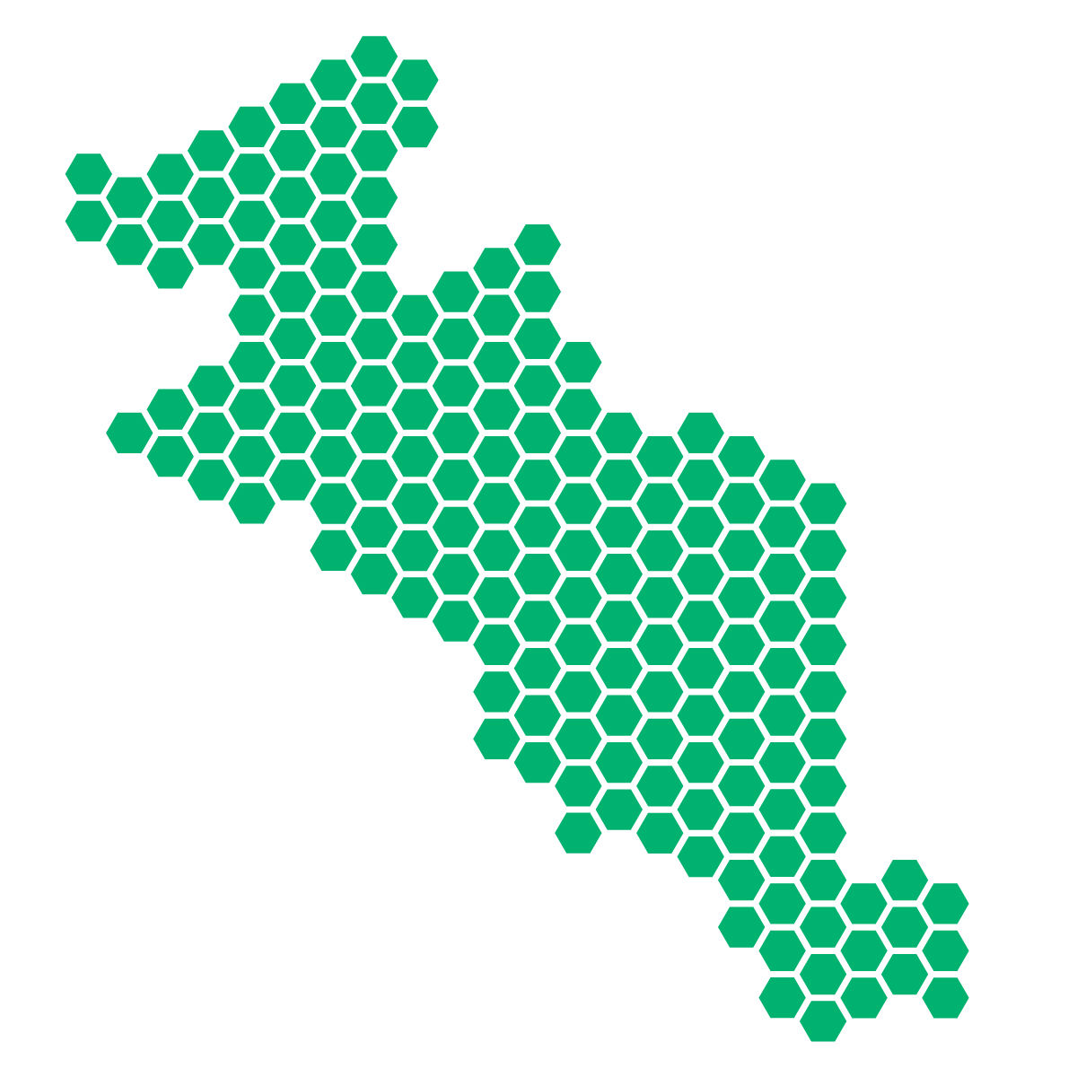 京都府の無料フリーイラスト｜ドット・六角(緑)