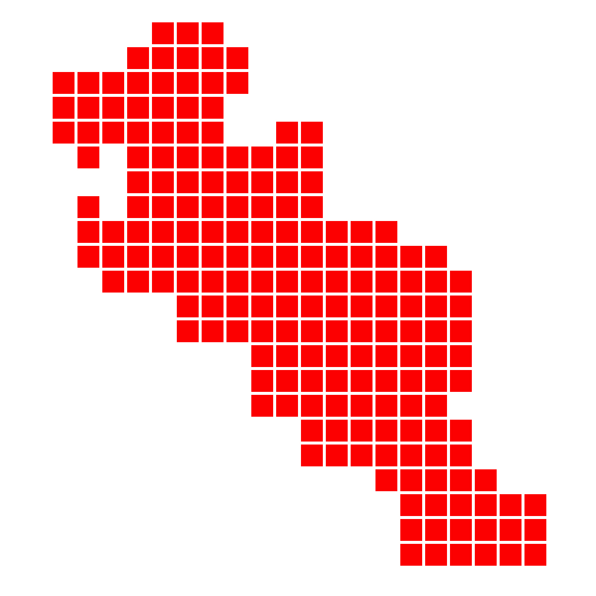 京都府の無料フリーイラスト｜ドット・四角3(赤)