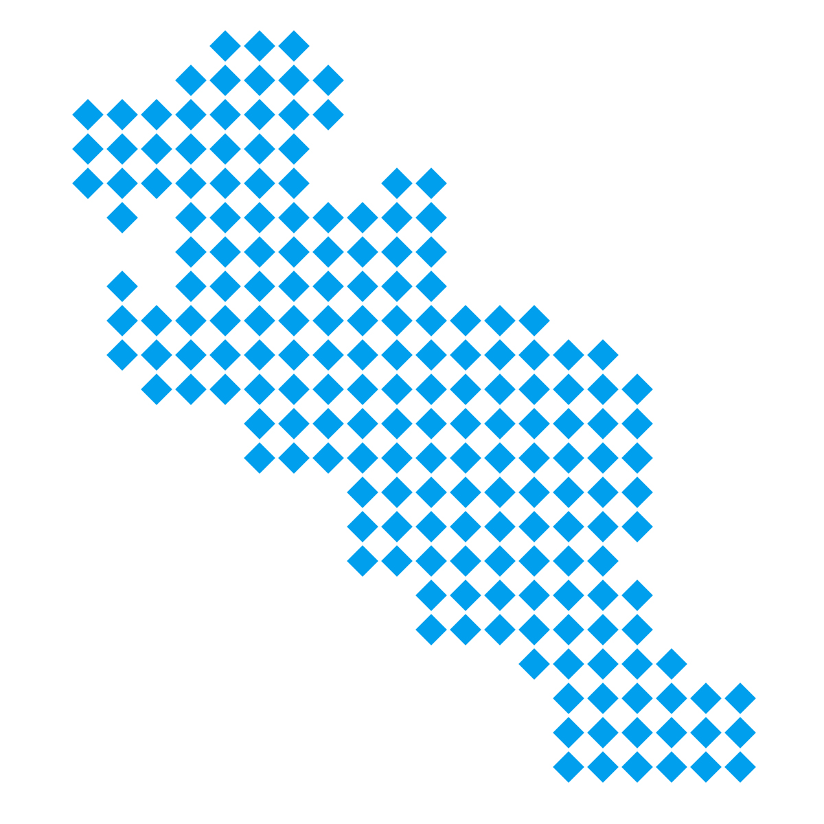 京都府の無料フリーイラスト｜ドット・四角4(青)