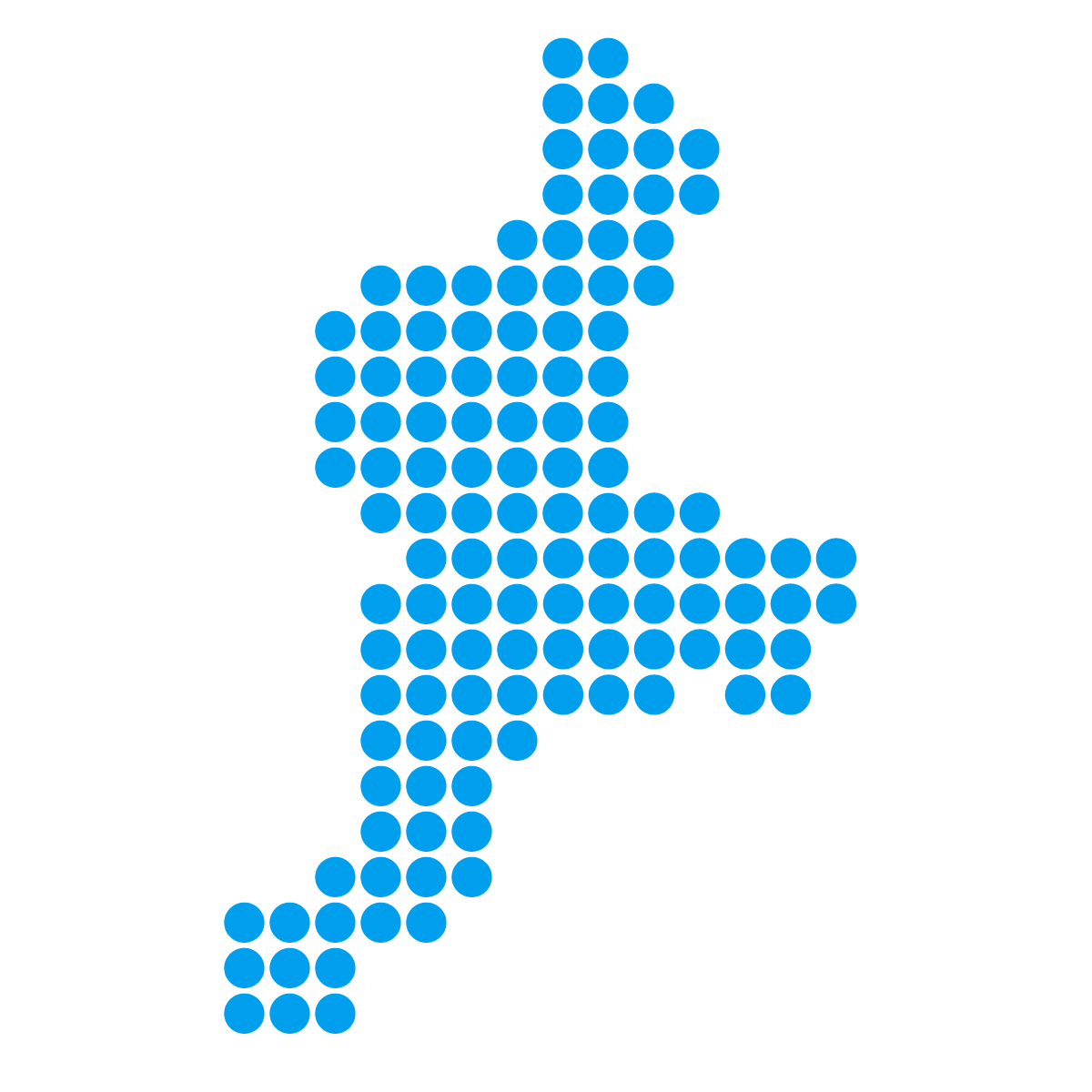 三重県の無料フリーイラスト｜ドット・丸1(青)