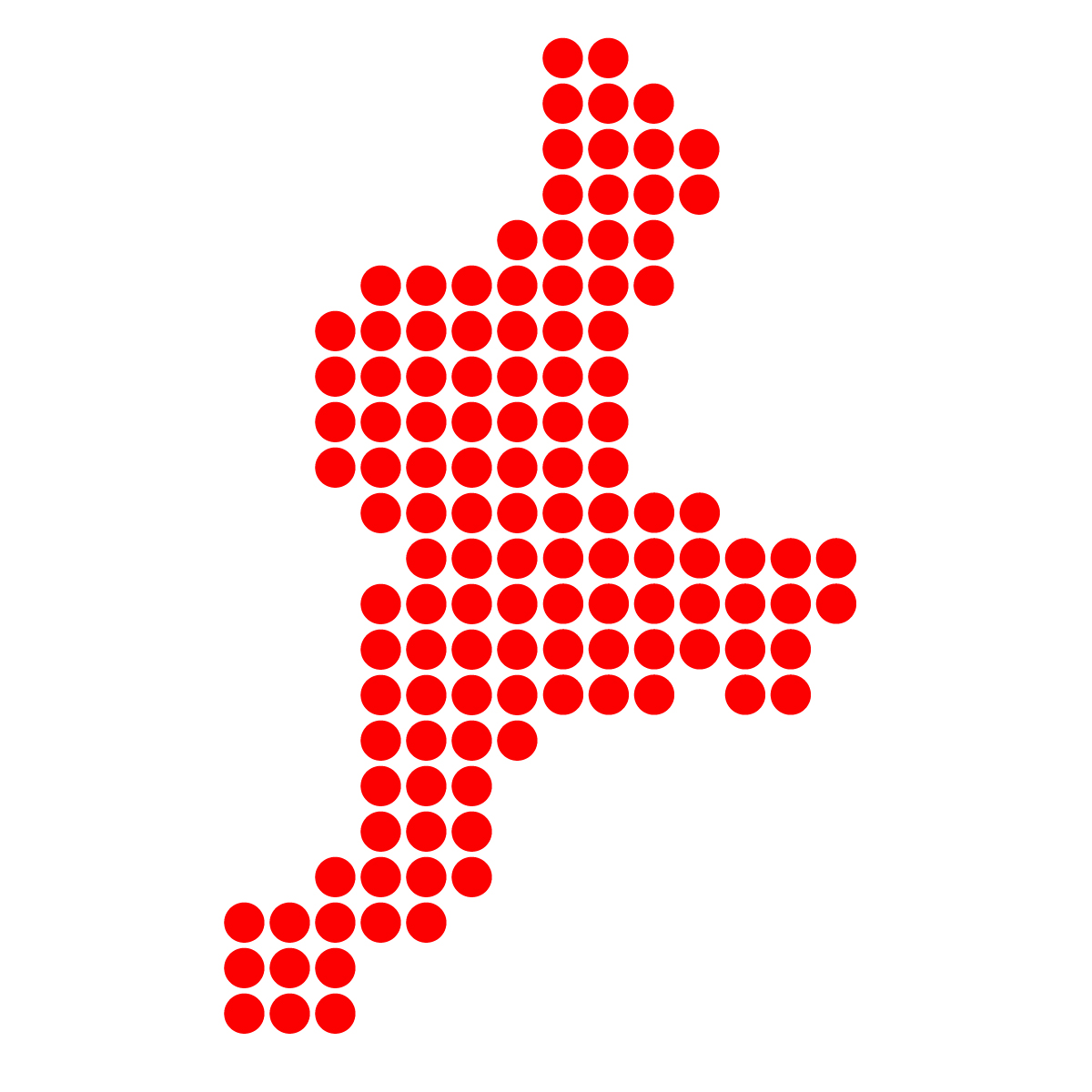 三重県の無料フリーイラスト|ドット・丸1(赤)