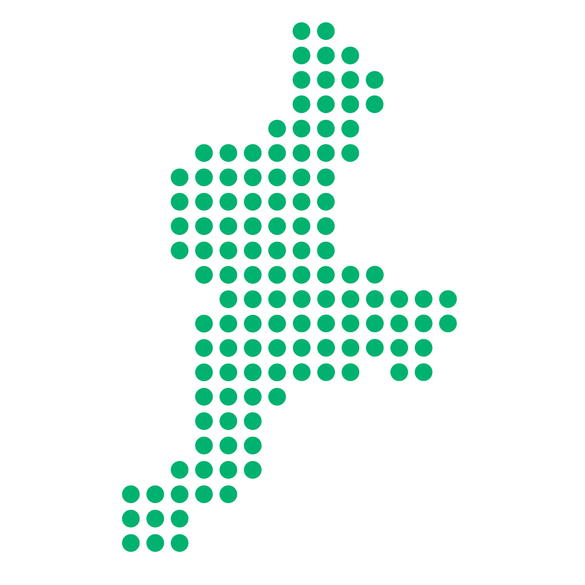 三重県の無料フリーイラスト|ドット・丸2(緑)