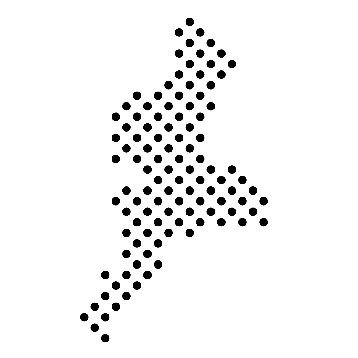 三重県の無料フリーイラスト|ドット・丸4(黒)