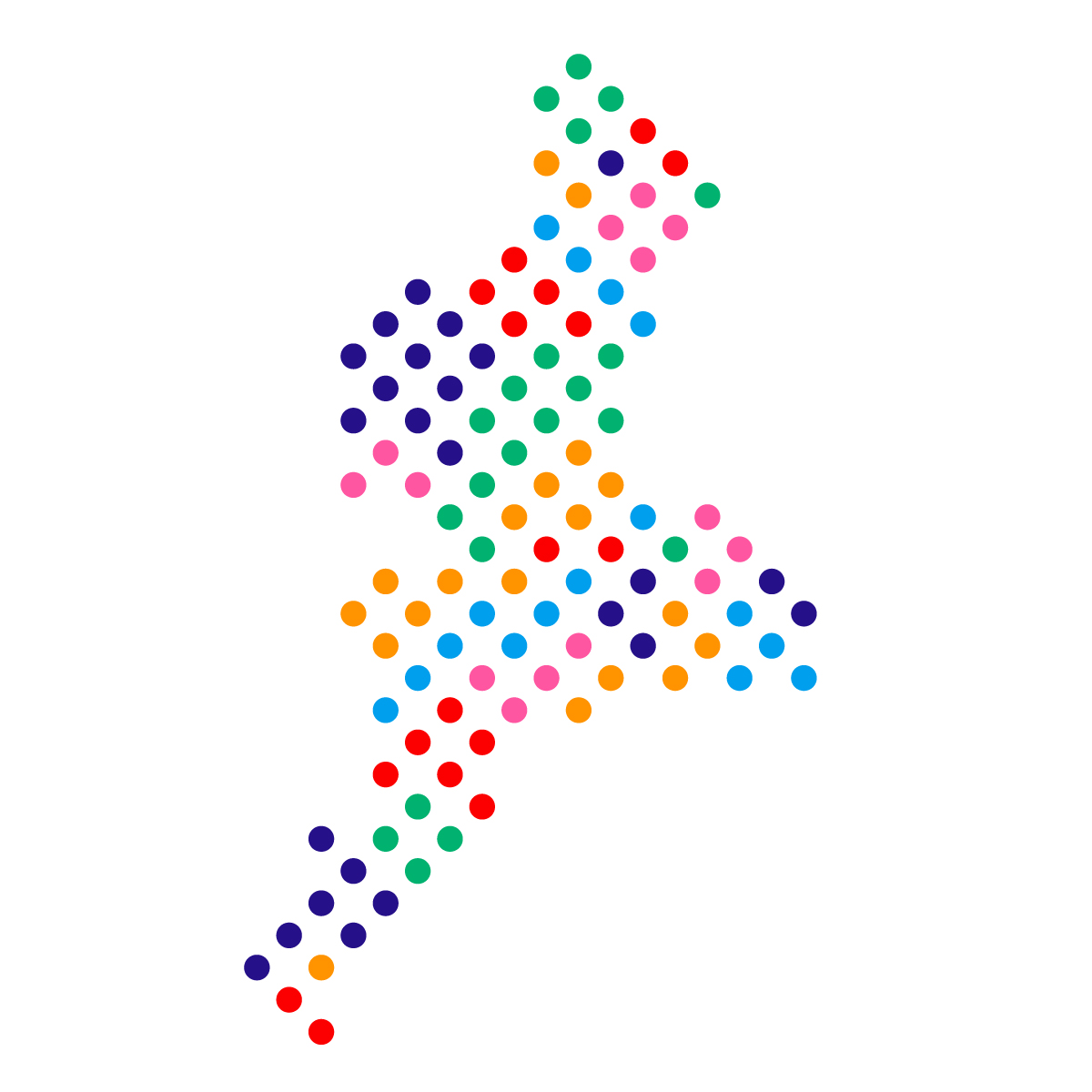 三重県の無料フリーイラスト|ドット・丸4(カラフル)