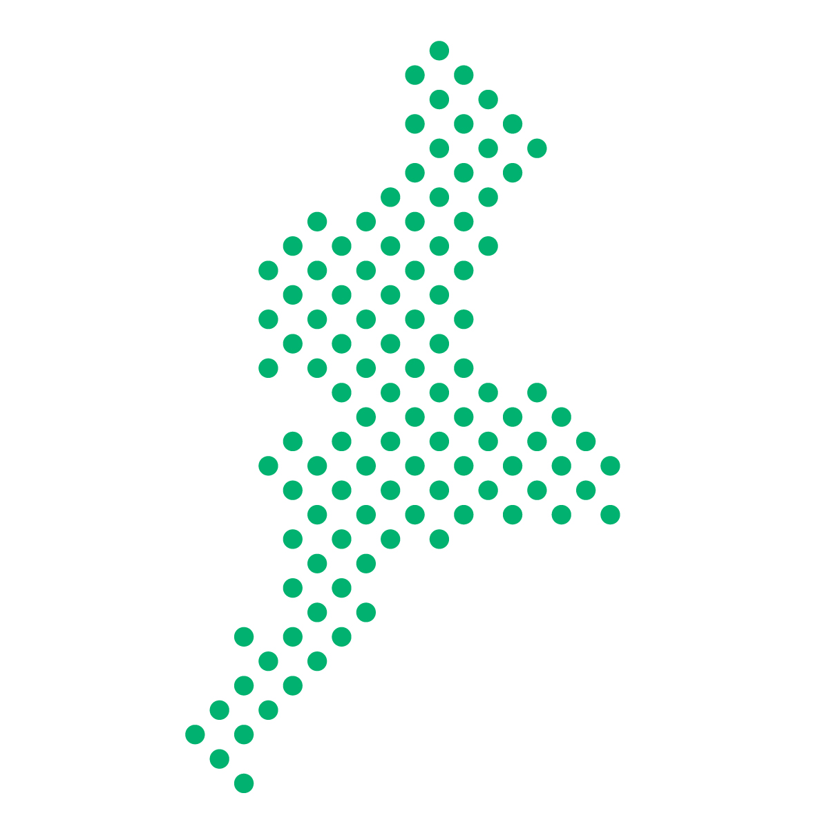 三重県の無料フリーイラスト|ドット・丸4(緑)