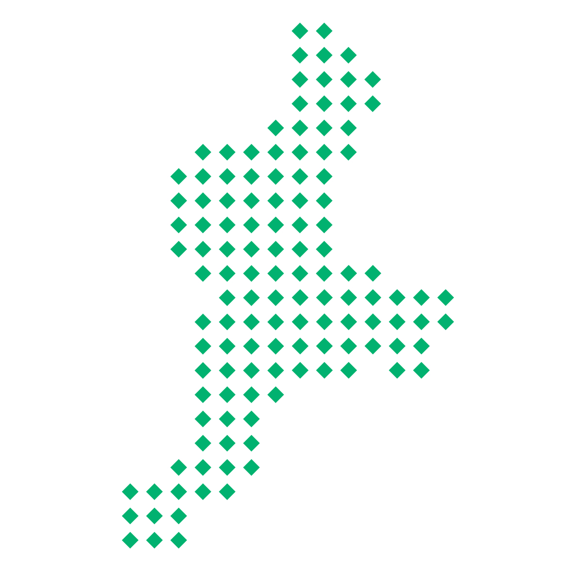 三重県の無料フリーイラスト｜ドット・四角5(緑)