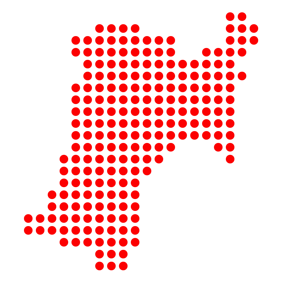 宮城県の無料フリーイラスト｜ドット・丸2(赤)